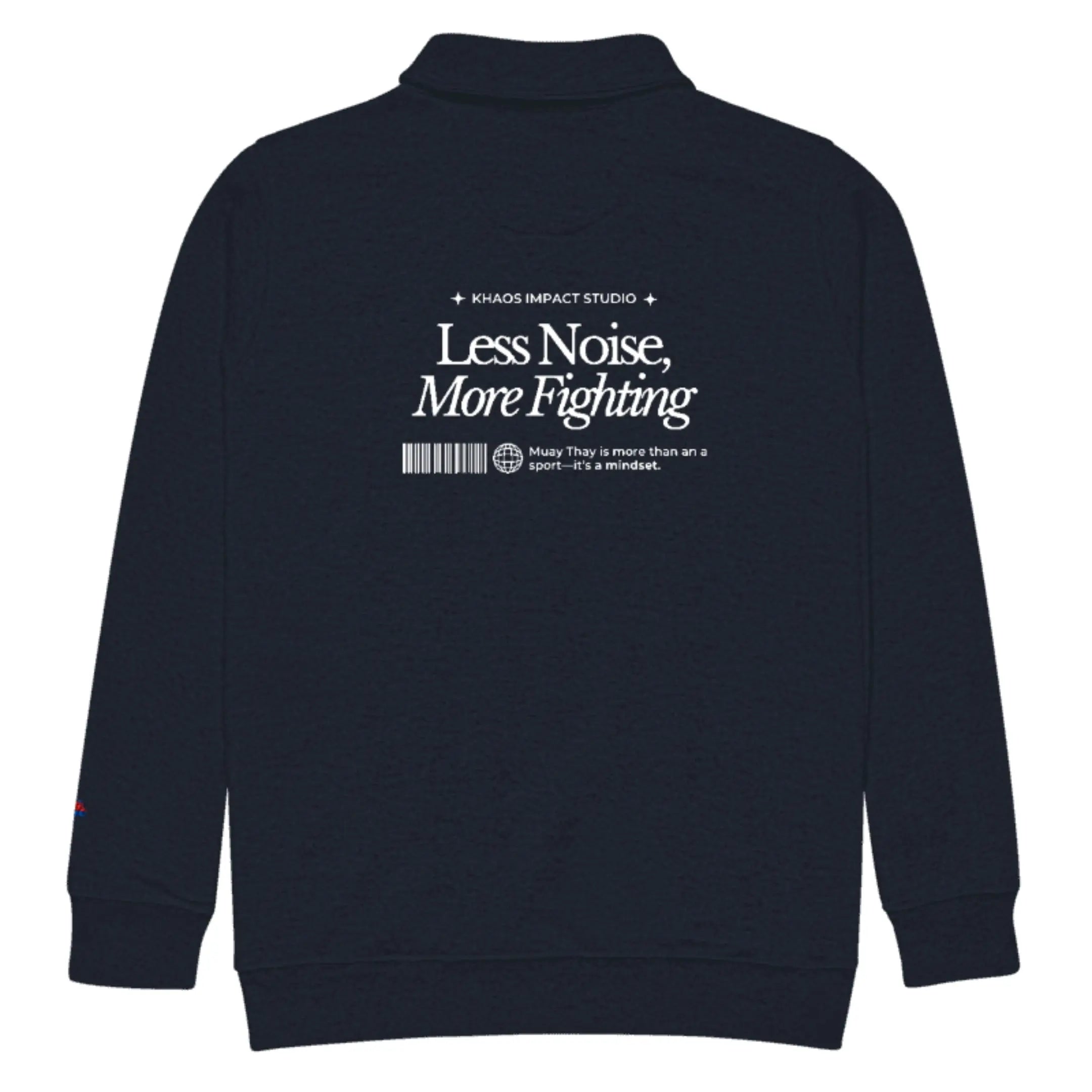 Unisex Streetwear Fleece Pullover | Muay Thai Quarter-Zip Sweatshirt | Khaos Impact