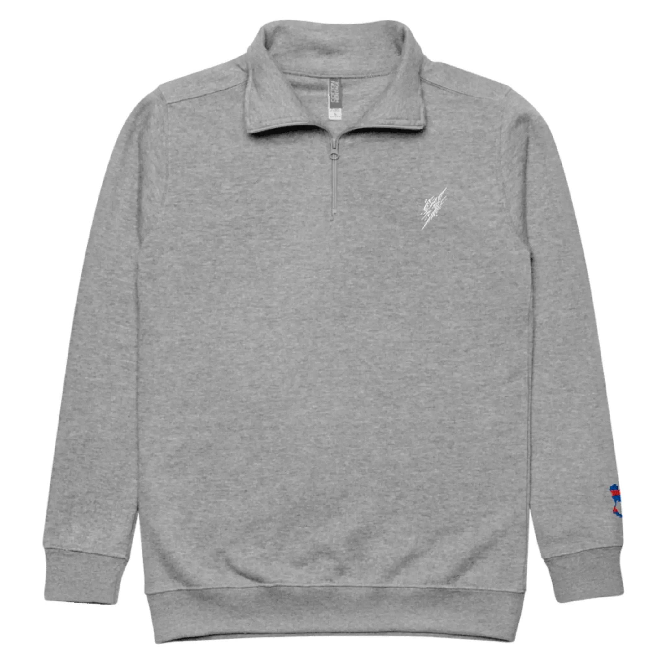 Unisex Streetwear Fleece Pullover | Muay Thai Quarter-Zip Sweatshirt | Khaos Impact